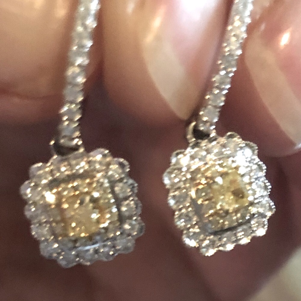 Fancy Yellow Diamond Earrings